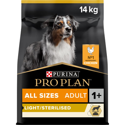 Purina Pro Plan Light All Sizes Adult, Dry Dog food with Chicken