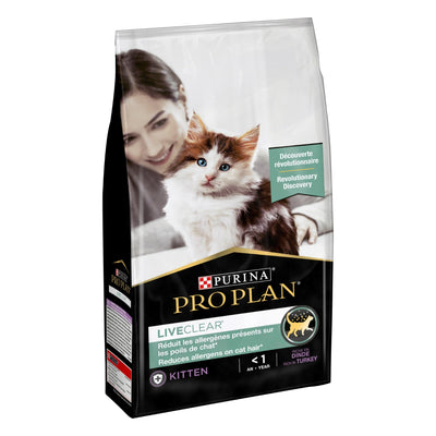 Purina Pro Plan LiveClear Kitten, Allergen Reducing Dry Cat Food with Turkey 1.4 kg