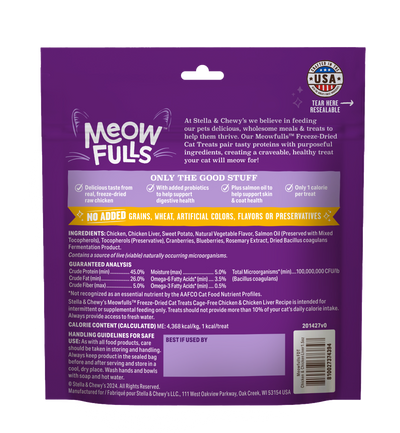 Stella & Chewys Meowfulls Freeze Dried Cat Treats Chicken & Chicken Liver Recipe - 1.5 oz