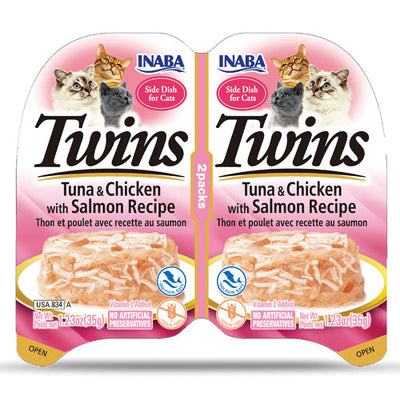 Inaba Twins Cup Tuna & Chicken with Salmon Recipe - 70g