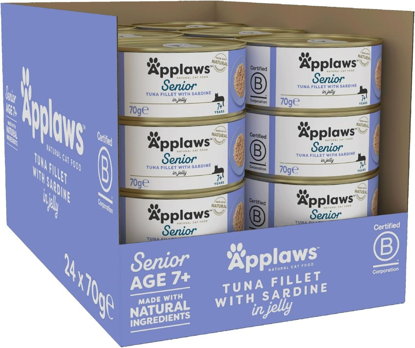 Applaws Tuna Fillet with Sardine Senior Wet Cat Food 70g Tin