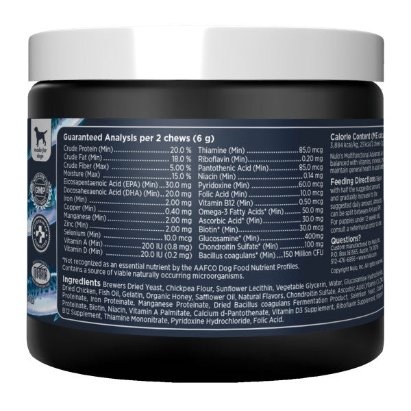 Nulo Multifunctional Advanced All-in-1 Soft Chew for Dogs - 270g (90 Ct) Jar