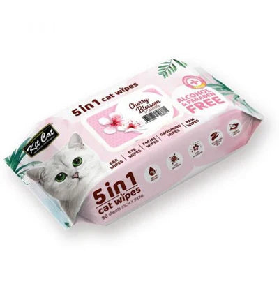 KitCat 5 in 1 Cat Wipes CHERRY BLOSSOM SCENTED