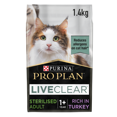 Purina Pro Plan LiveClear Adult, Allergen Reducing Dry Cat Food with Turkey