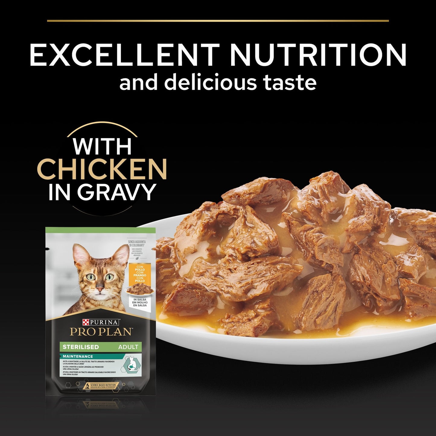 Purina Pro Plan Adult Wet Cat Food, Chicken in Gravy