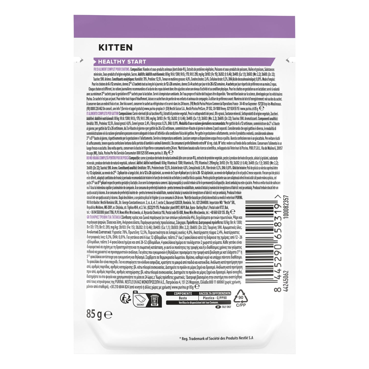 Purina Pro Plan Kitten, Wet Cat Food, Turkey in Gravy