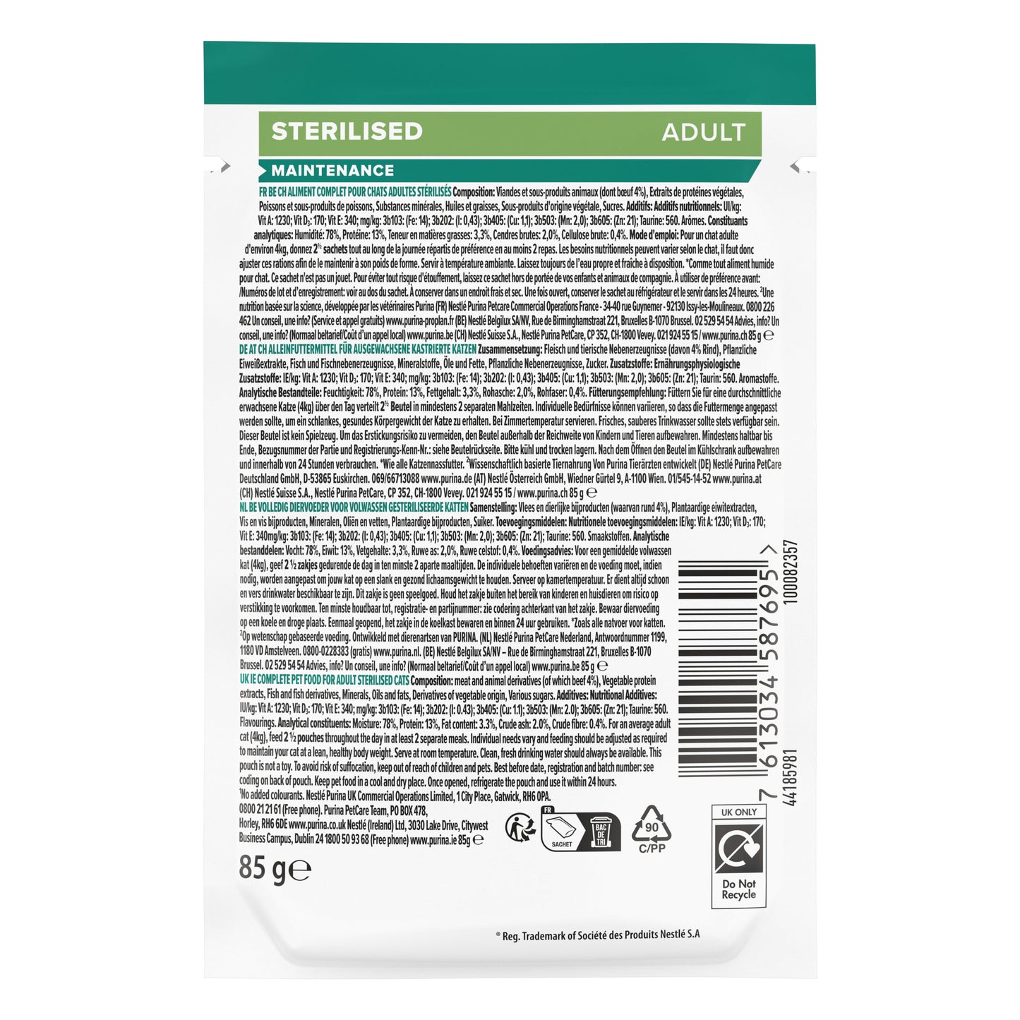 Purina Pro Plan Wet Cat Food, Beef in Gravy