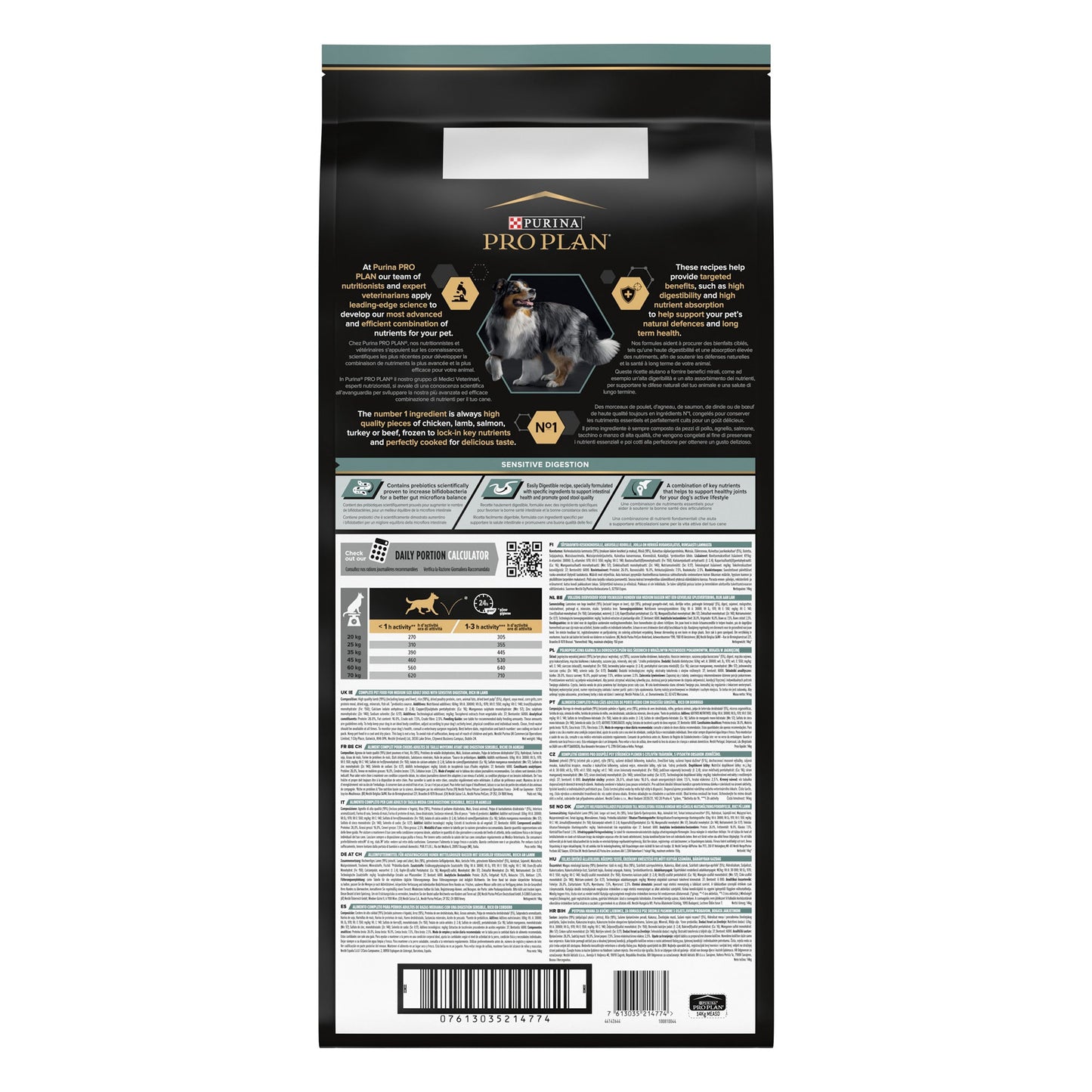 Purina Pro Plan Sensitive Digestion Medium Adult, Dry Dog food with Lamb