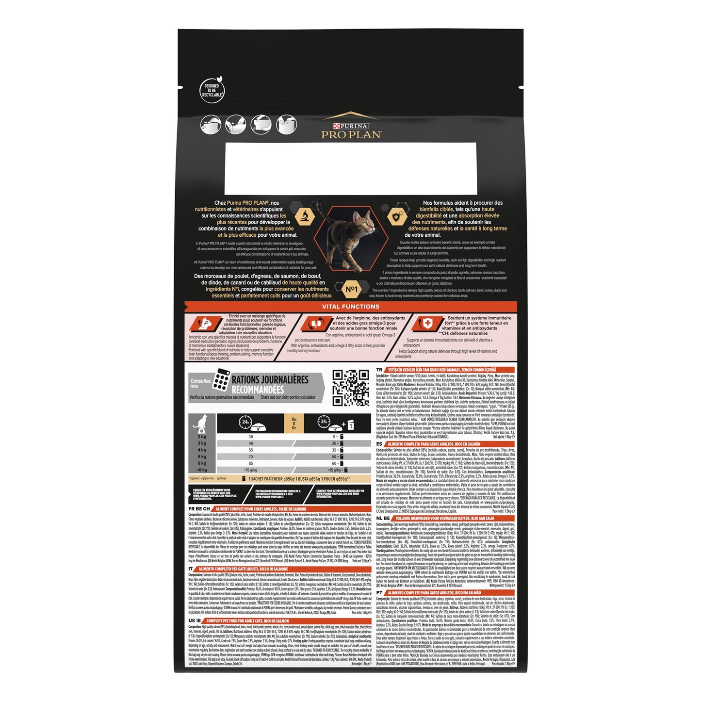 Purina Pro Plan Adult Vital Functions Everyday Dry Cat Food with Salmon