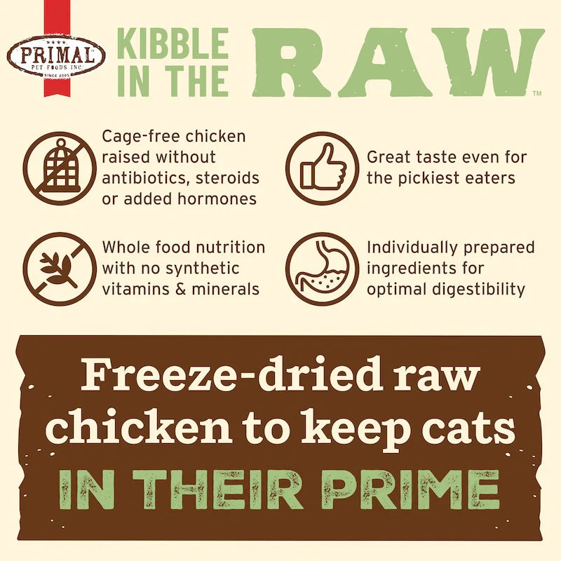 Primal Kibble in the Raw Cat Food – Hypoallergenic Chicken Recipe