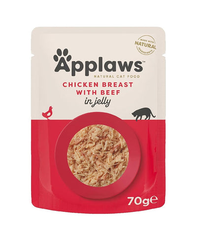 Applaws Chicken with Beef in Jelly Adult Wet Cat Food 70g Pouch 