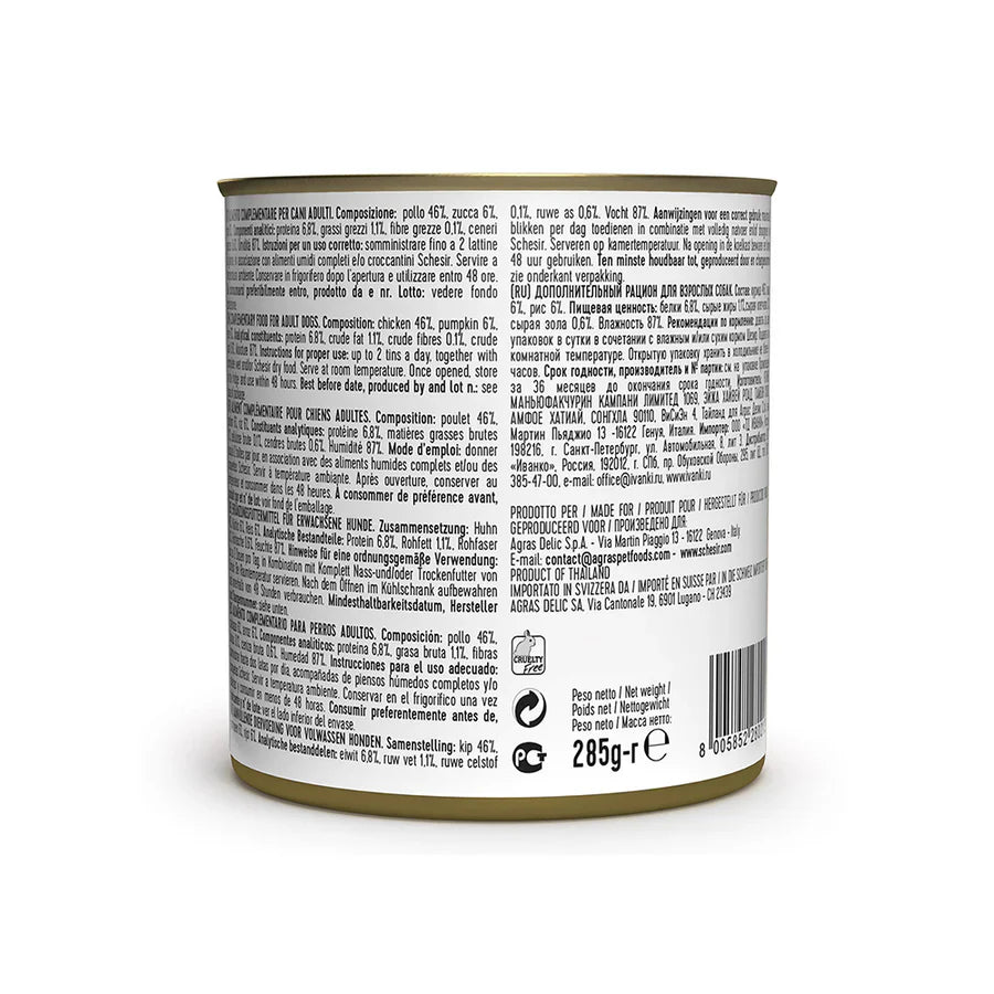 Schesir Dog Wet Food-Chicken With Pumpkin[Weight - 285g]