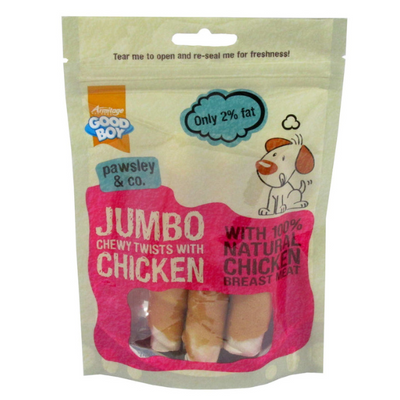 Armitage Goodboy Jumbo Chicken Chewy Twists - 100g
