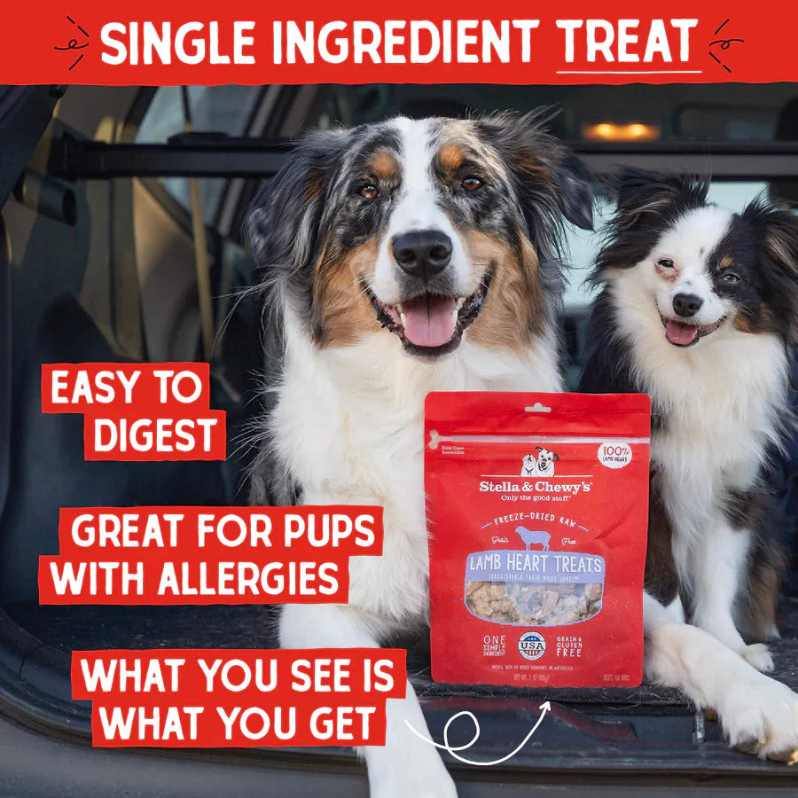 Stella & Chewys Lamb Heart Treats - 3 oz