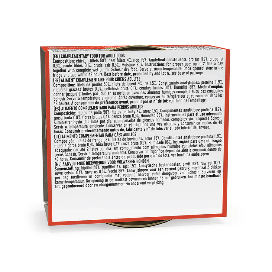 Schesir Dog Wet Food-Chicken Fillets With Beef[Weight - 150g]