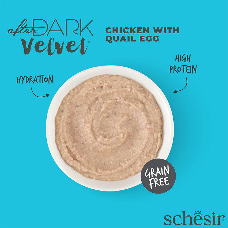 Schesir After Dark Velvet Mousse For Cat - Chicken With Quile Egg 80g