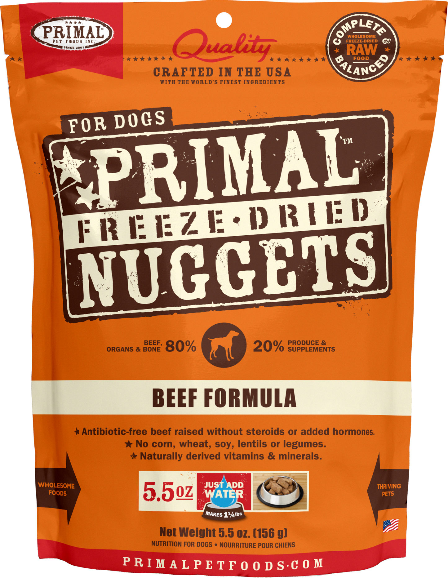Primal Canine Beef Grain-Free Dog Freeze-Dried Formula Food