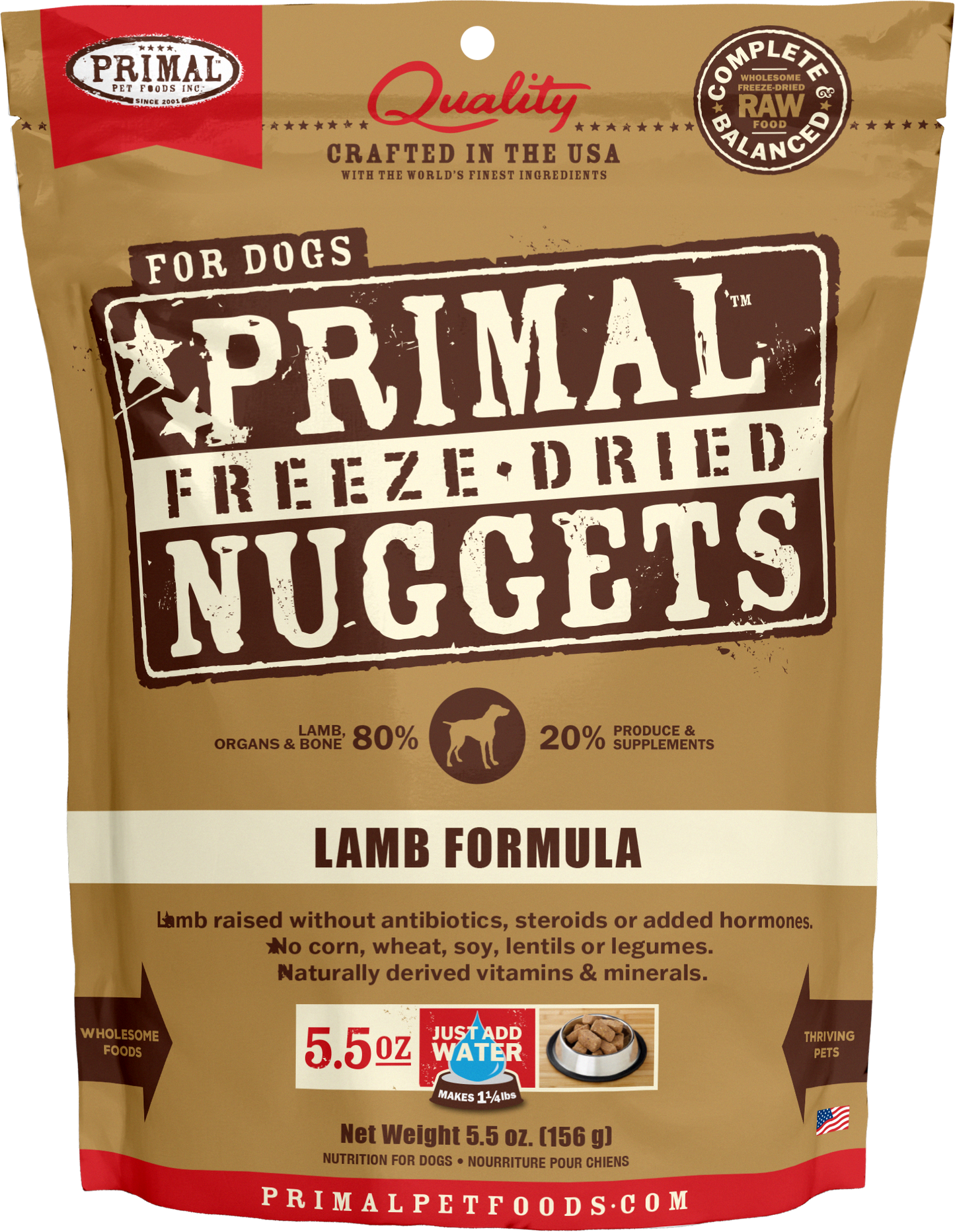 Primal Canine Lamb Grain-Free Freeze-Dried Dog Food Formula