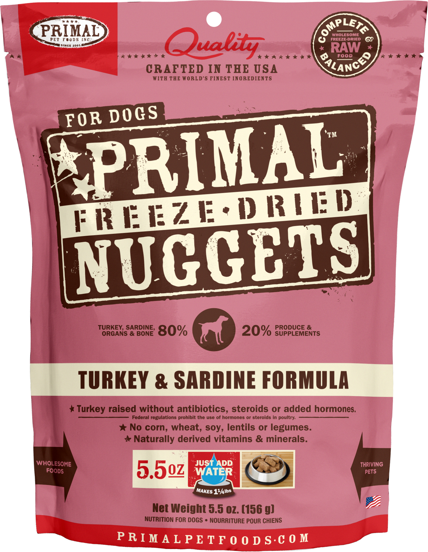 Primal Canine Turkey & Sardine Grain-Free Dog Freeze Dried Food