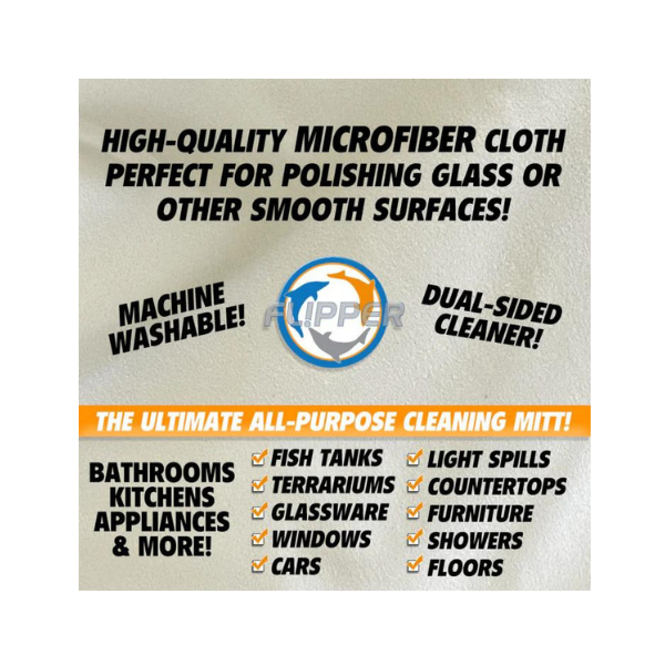 Flipper 2 In 1 Microfiber Aquarium Cleaning Mitt  – 2 pack