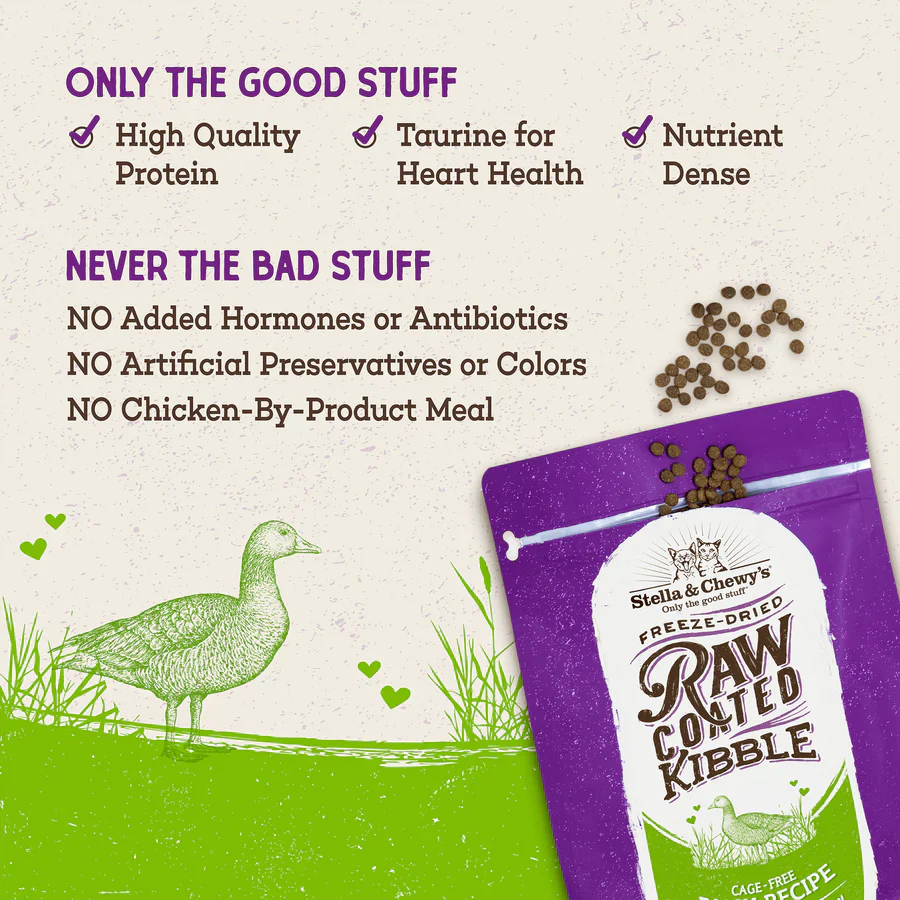 Stella & Chewys Baked Kibble for Cats - Raw Coated Cage-Free Duck Recipe