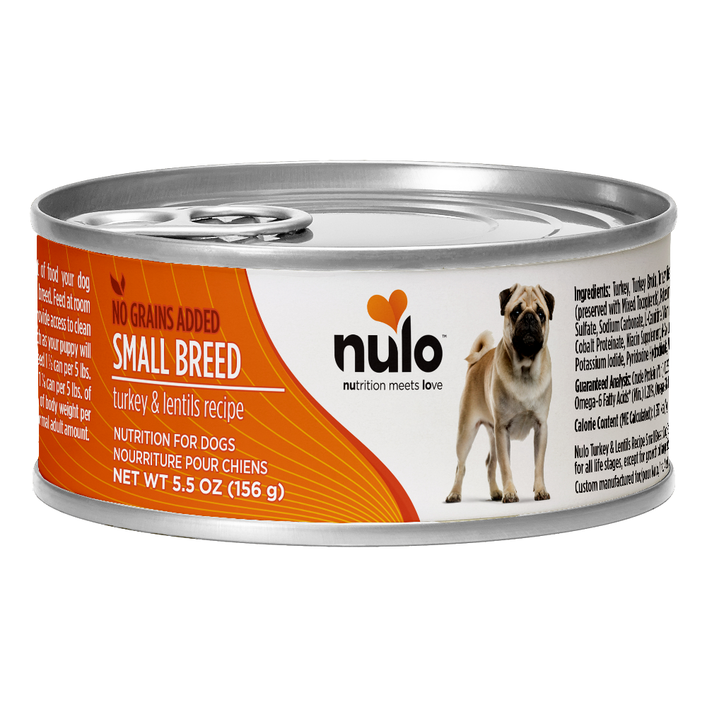 Nulo Small Breed Dog Grain-Free Turkey & Lentils 156g Can