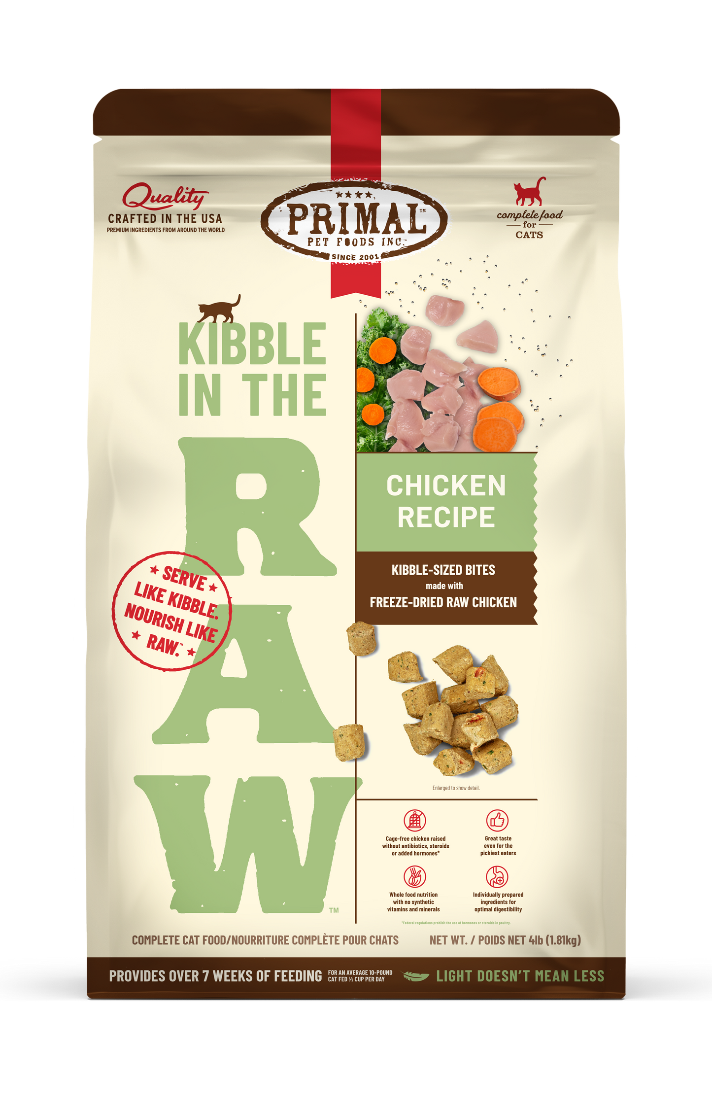 Primal Kibble in the Raw Cat Food – Hypoallergenic Chicken Recipe