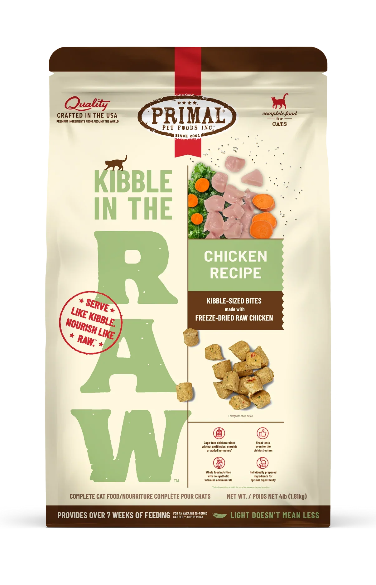 Primal Kibble in the Raw Cat Food – Hypoallergenic Chicken Recipe