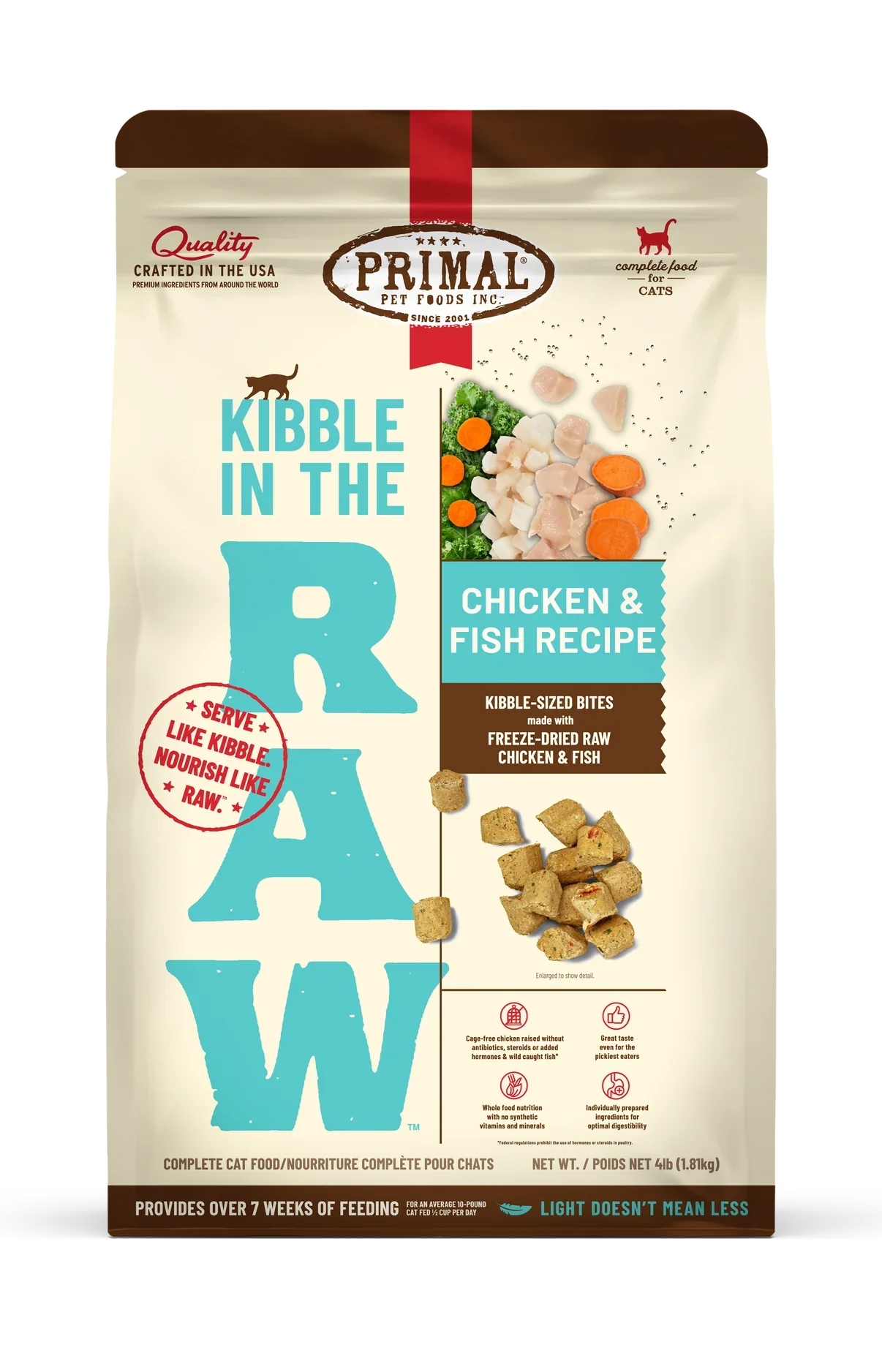 Primal Kibble in the Raw Cat Food – Hypoallergenic Chicken & Fish Recipe