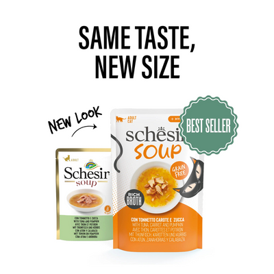 Schesir Soup Cat Wet Food in Soup Pouch-Tuna With Pumpkin 40g