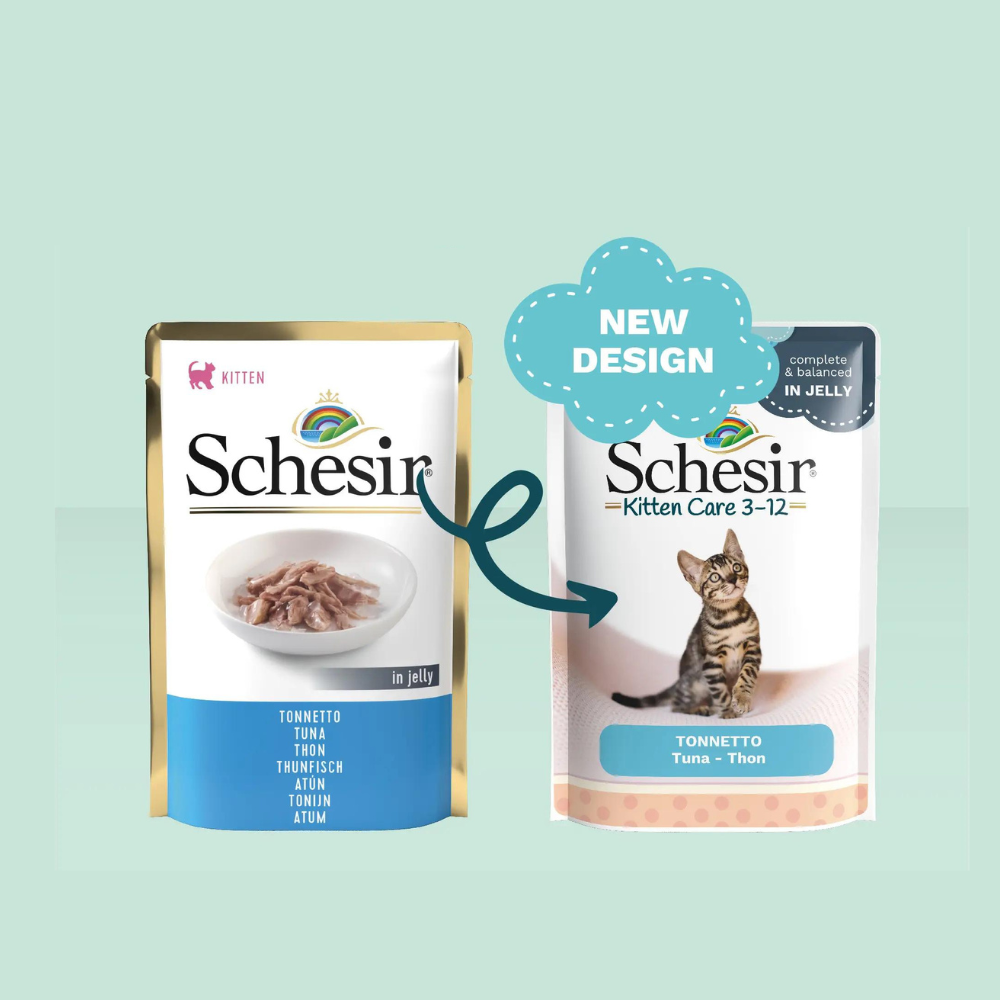 Schesir Kitten Care- Pouch In Jelly  3-12 Tuna Wet Food 85g