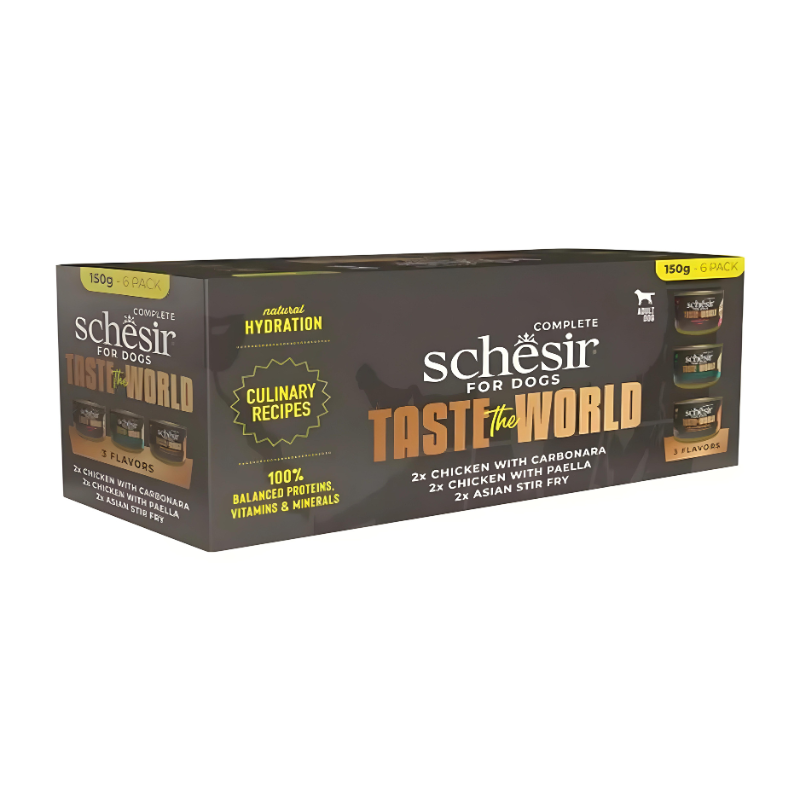 Schesir Taste The World Dog Wholefood Variety Pack 900g (6x150g) - 3 Flavors