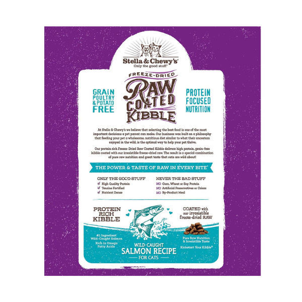 Stella & Chewys Cat-Raw Coated Kibble Salmon