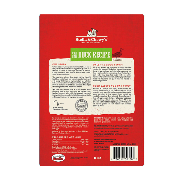 Stella & Chewys Dog FD Carnivore Crunch - Duck - 3.25 oz