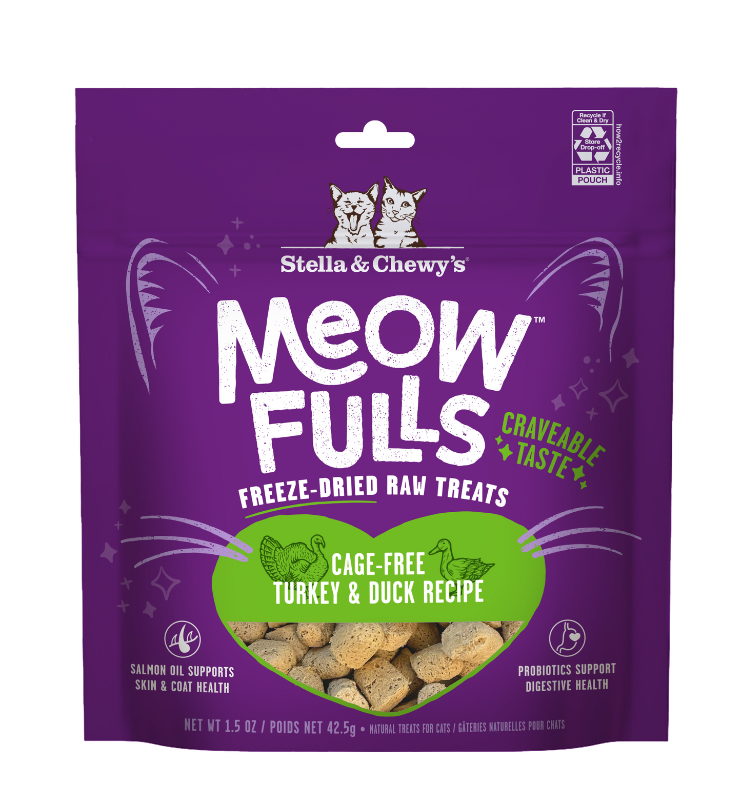 Stella & Chewy's Meowfulls Freeze Dried Cat Treats Turkey & Duck Recipe - 1.5 oz