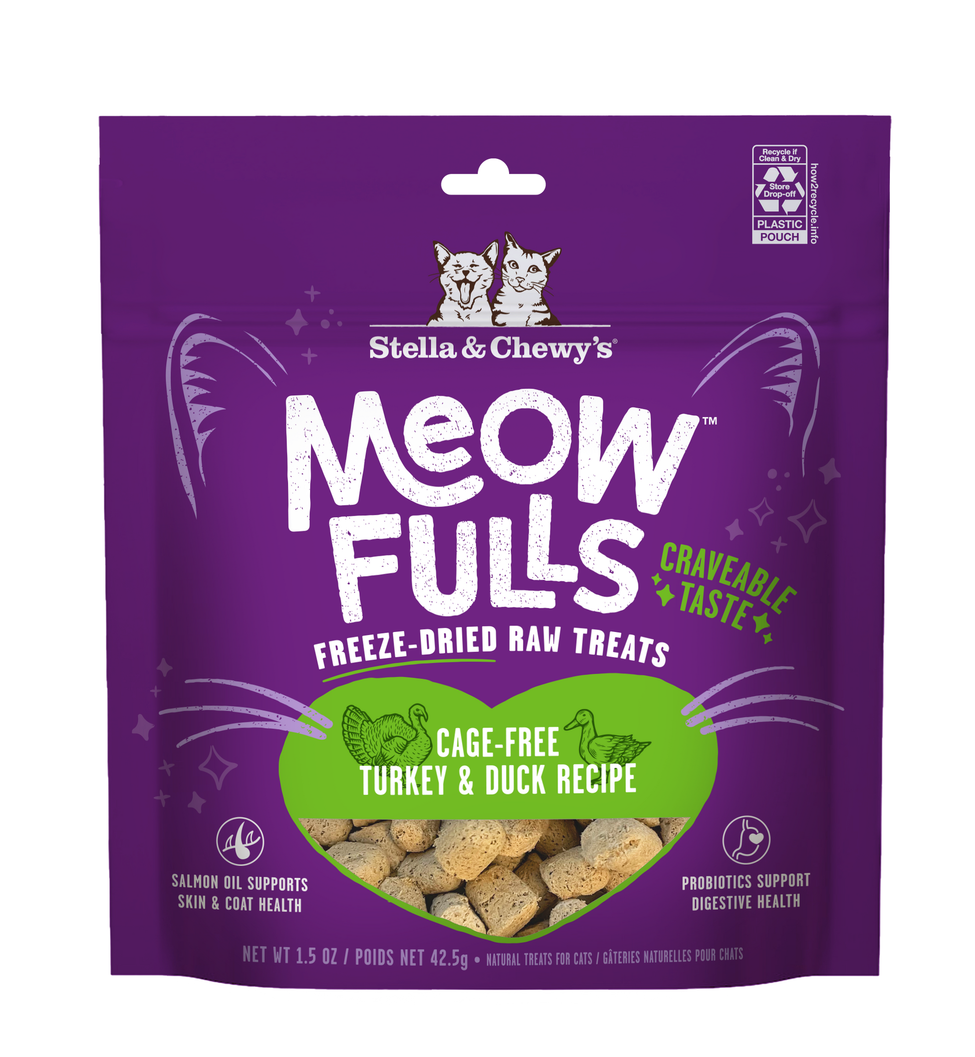 Stella & Chewy's Meowfulls Freeze Dried Cat Treats Turkey & Duck Recipe - 1.5 oz