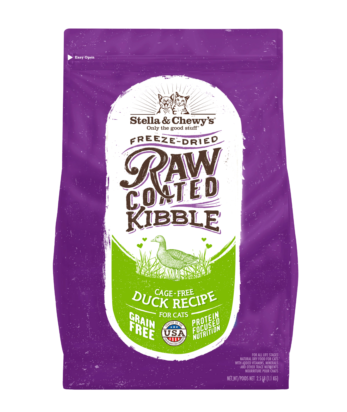 Stella & Chewy's Baked Kibble for Cats - Raw Coated Cage-Free Duck Recipe