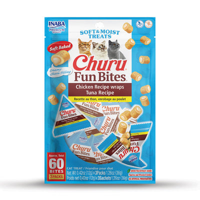 Inaba Churu Fun Bites Chicken Recipe Wraps Tuna Recipe - 3PCS/PK - 36g