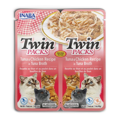 Inaba Twin Packs Tuna & Chicken Recipe Cat Treat in Tuna Broth - 80g
