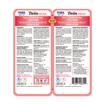 Inaba Twin Packs Tuna & Chicken Recipe in Tuna Broth - 80g