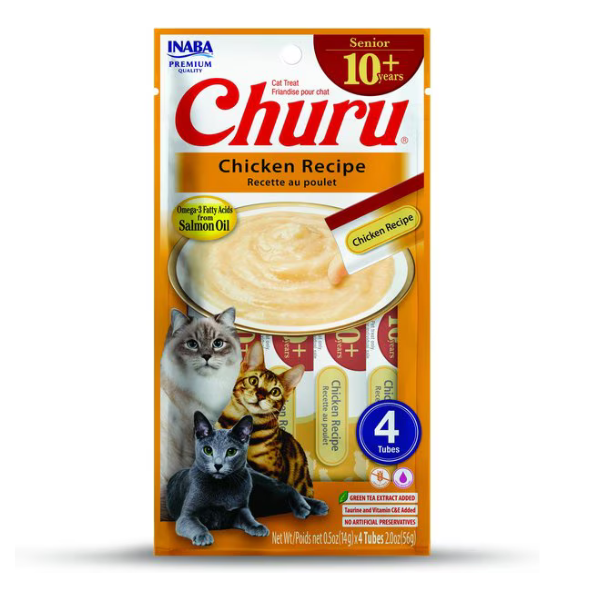 Inaba Churu For Senior Cat Chicken Recipe - 4PCS/PK  - 56g
