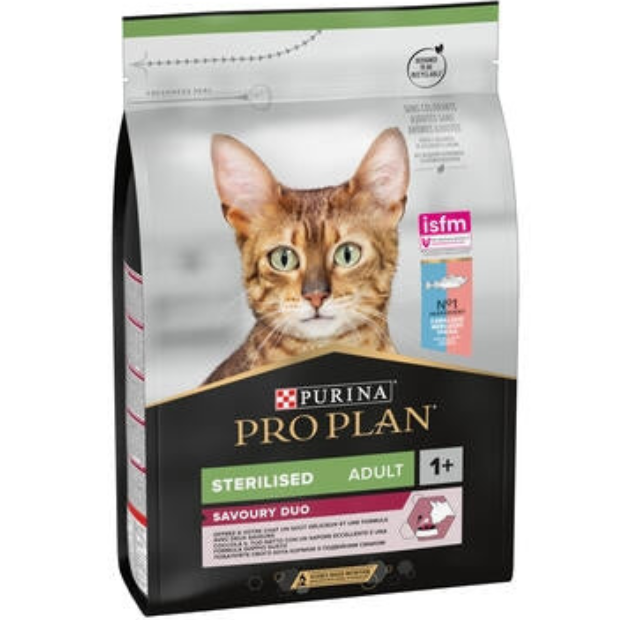 Purina Pro Plan Sterilised Adult Savory Duo Dry Cat Food with Cod and Trout, 3 kg