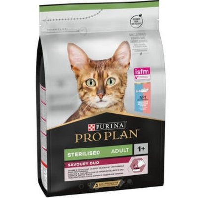 Purina Pro Plan Sterilised Adult Savory Duo Dry Cat Food with Cod and Trout, 3 kg