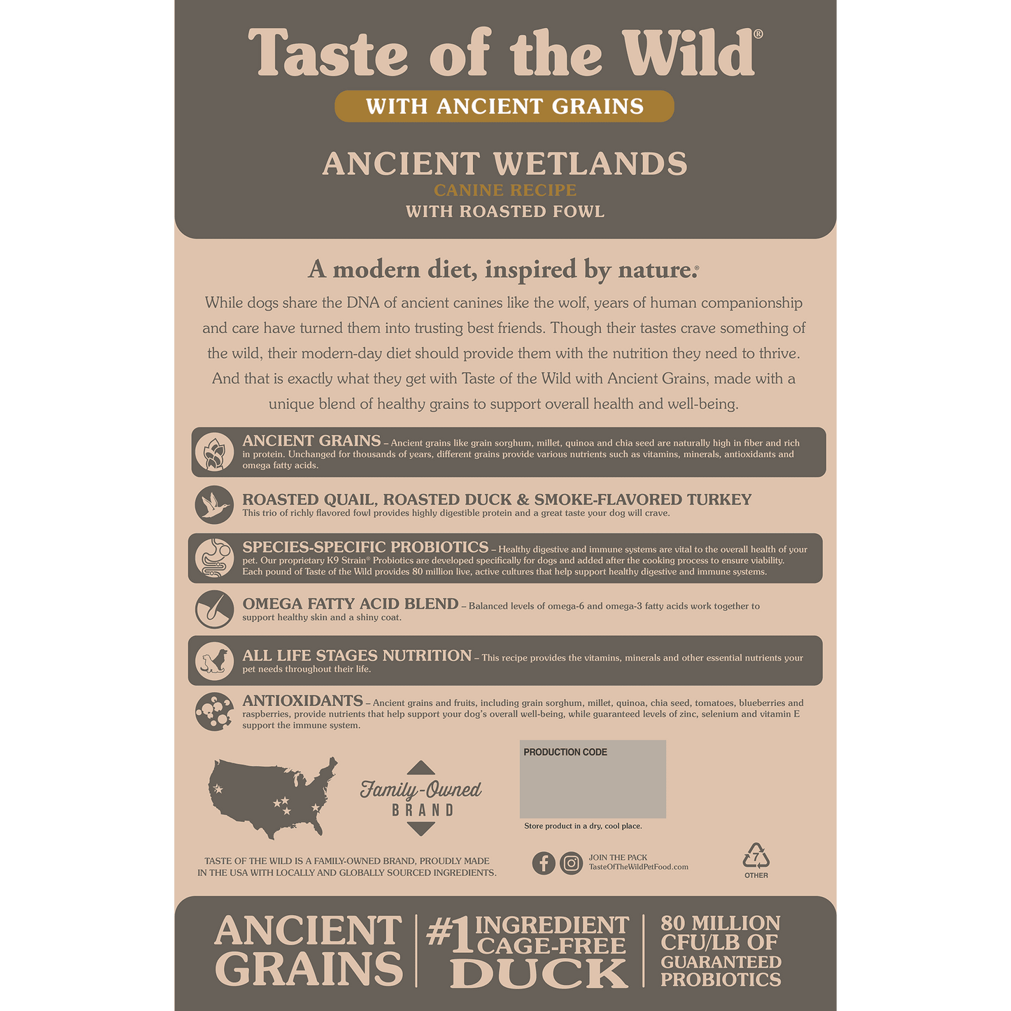 Taste Of Wild Ancient Wetland Canine Recipe - Fowl