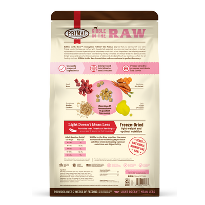 Primal Kibble in the Raw Cat Food – Hypoallergenic Beef Recipe