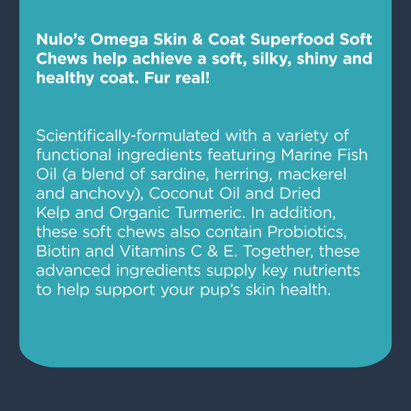 Nulo Omega Soft Chew Treat for Dogs - 270g (90 ct. Jar)