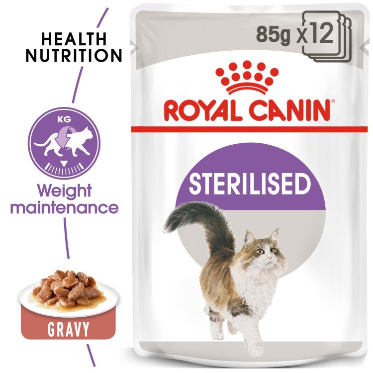 Royal Canin  Feline Health Nutrition Sterilised Gravy (Cat Wet Food - Pouches)