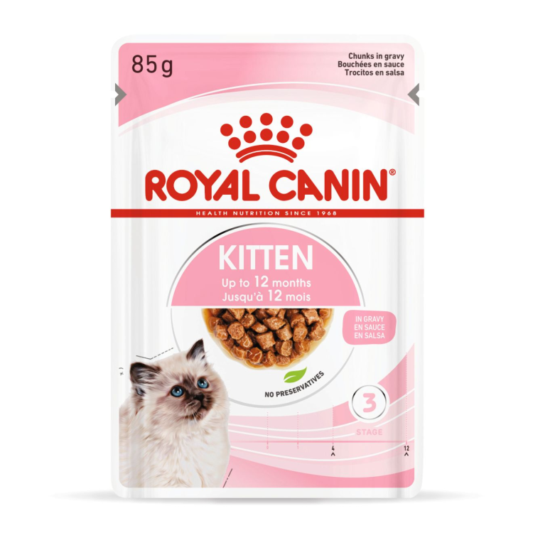 Royal Canin Feline Health Nutrition Kitten Gravy (Cat Wet Food - Pouches)