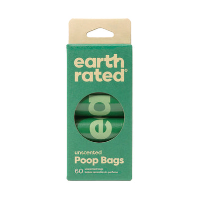 Earth Rated Dog Poop Bags – Refill Rolls 60 Bags (Unscented)