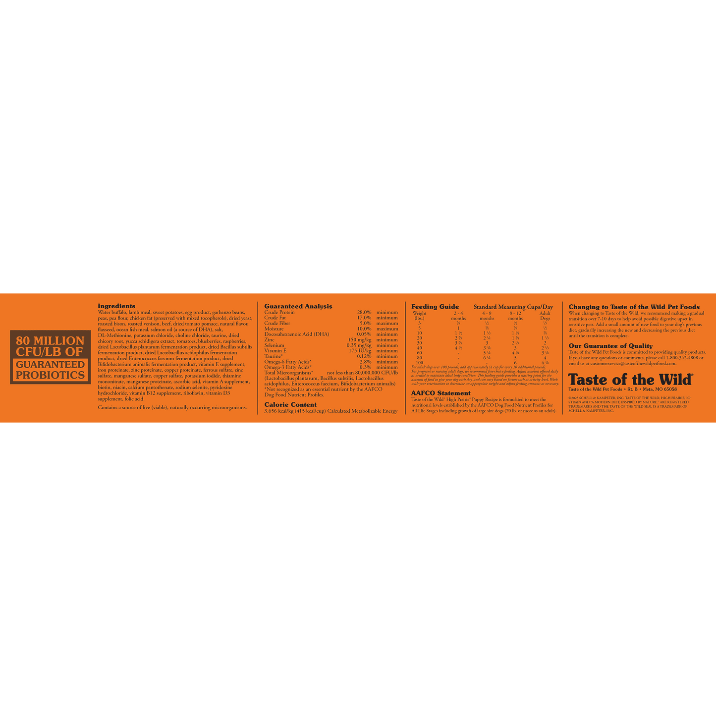 Taste Of Wild High prairie Puppy Recipe with Roasted Bison & Roasted Venison